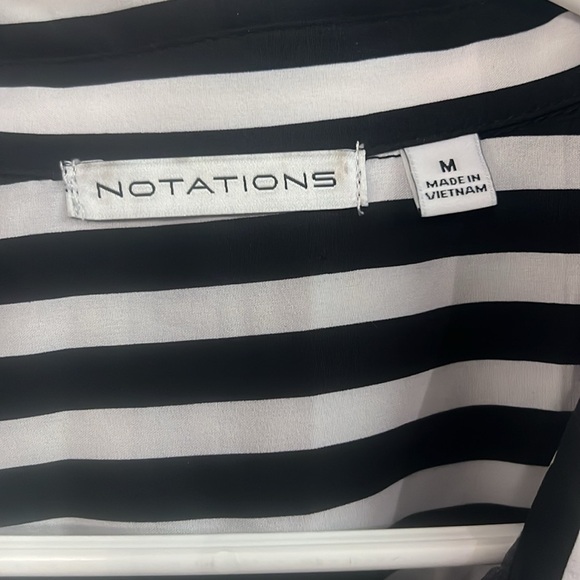 Black and white stripes button shirt size medium - Picture 3 of 5